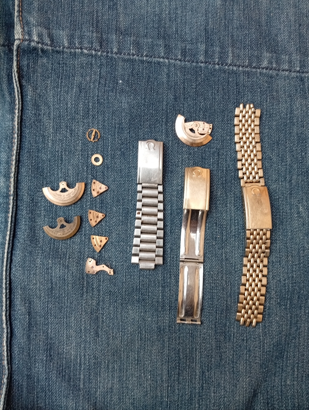 Omega Watch Bracelet Parts in Silver and Gold Tones